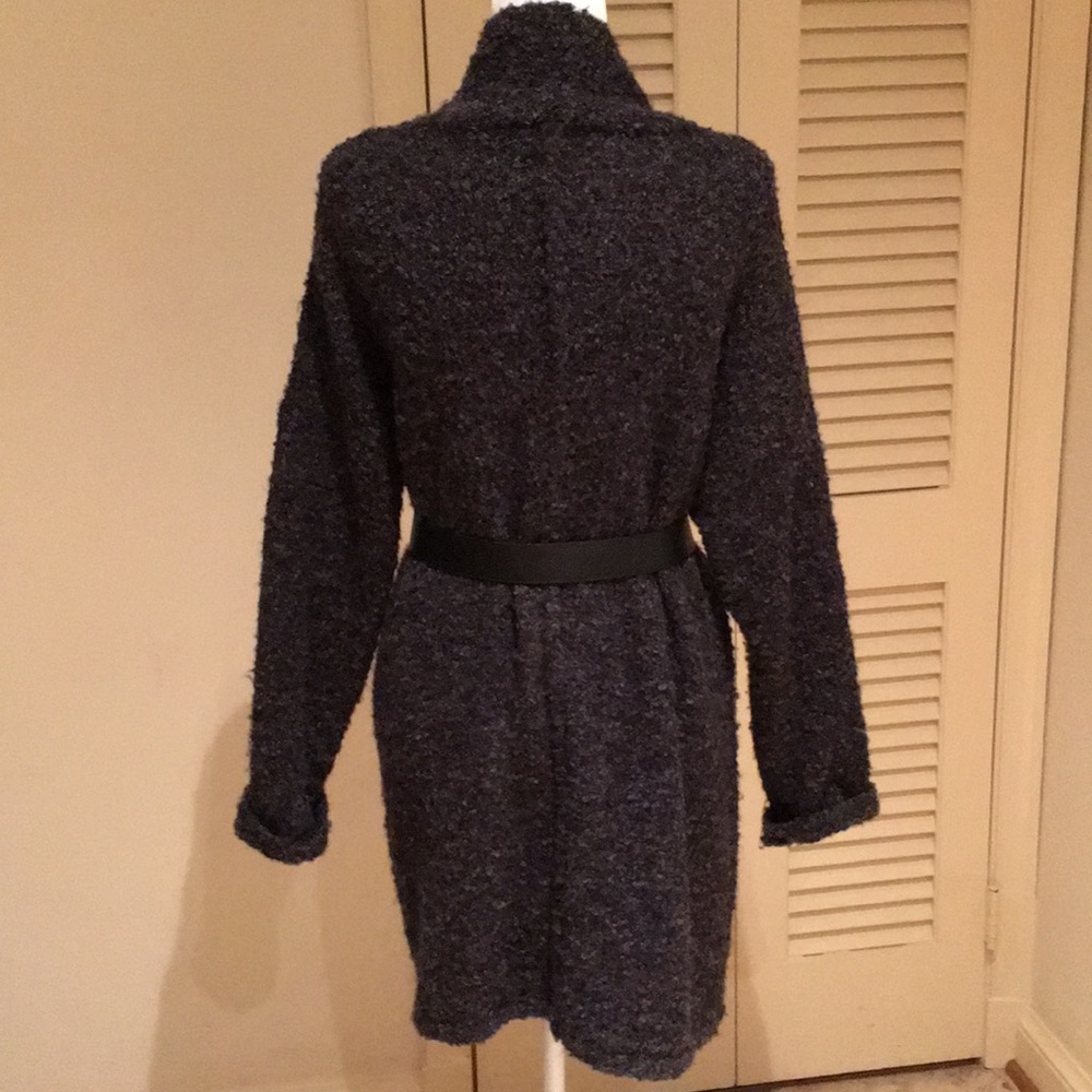 Black/blue knee length cardigan